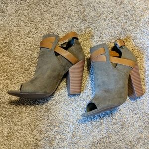 JustFab Tall Open-Toe Booties